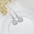 TOUPOP Sterling Silver Stone 18th Heart Drop Earrings For Women-0-4
