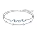 TOUPOP 925 Sterling Silver Sea Turtles Elephant Wave Cross Anklet-0-0