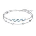 TOUPOP 925 Sterling Silver Sea Turtles Elephant Wave Cross Anklet-0-0