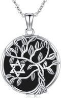 wholesale 925 Sterling Silver Black Onyx Star of David Tree of Life Necklace Celtic Jewelry-0-0