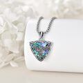 wholesale 925 Sterling Silver Saint Michael Archangel Shield Abalone Shell Pendant Necklace-0-2