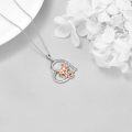 wholesale 925 Sterling Silver Axolotl Love You Forever Heart Pendant Necklace-0-2