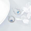 wholesale 925 Sterling Silver Blue Opal Turtle Hoop Earrings for Women Girls -0-3