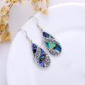 wholesale 925 Sterling Silver Teardrop Abalone Shell Filigree Celtic Knot Swirl Dragonfly Drop Earrings-0-1