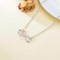 wholesale 925 Sterling Silver Heart and Infinity Pendant Necklace with Cubic Zirconia for Women-0-3