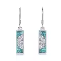 wholesale 925 Sterling Silver Red Enamel Mushroom Drop Earrings-0-0