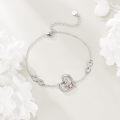 wholesale 925 Sterling Silver Infinity Heart Charm Bracelet with Figure Design Friendship s for Sis-0-2