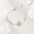 wholesale 925 Sterling Silver Heart Charm Bracelet Wholesale With Couple Design-0-2