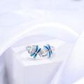 wholesale 925 Sterling Silver Blue Enamel Dragonfly Adjustable Ring with Cubic Zirconia Gemstone - Unique Gifts for Women-0-1