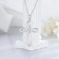 wholesale 925 Sterling Silver Infinity Cross Pendant with Cubic Zirconia Necklaces for Women s 45cm Chain Length-0-1