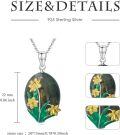 wholesale 925 Sterling Silver Green Moss Agate Daffodil Floral Pendant Necklaces for Women-0-4
