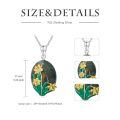wholesale 925 Sterling Silver Green Moss Agate Daffodil Floral Pendant Necklaces for Women-0-4