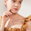 wholesale 925 Sterling Silver Cat Mom Baby Sleeping With Yellow Crystal Pendant Necklace-0-49