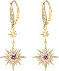 wholesale 925 Sterling Silver Gold-Plated Moonstone & Opal Starburst Leverback Drop Earrings-0-72