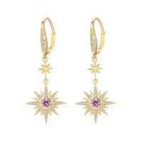 wholesale 925 Sterling Silver Gold-Plated Moonstone & Opal Starburst Leverback Drop Earrings-October (Gold Plated)-October (Gold Plated)