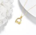 wholesale 14K Gold Pig Heart Love Forever Pendant Necklace for Women Mothers Day Gifts-0-4