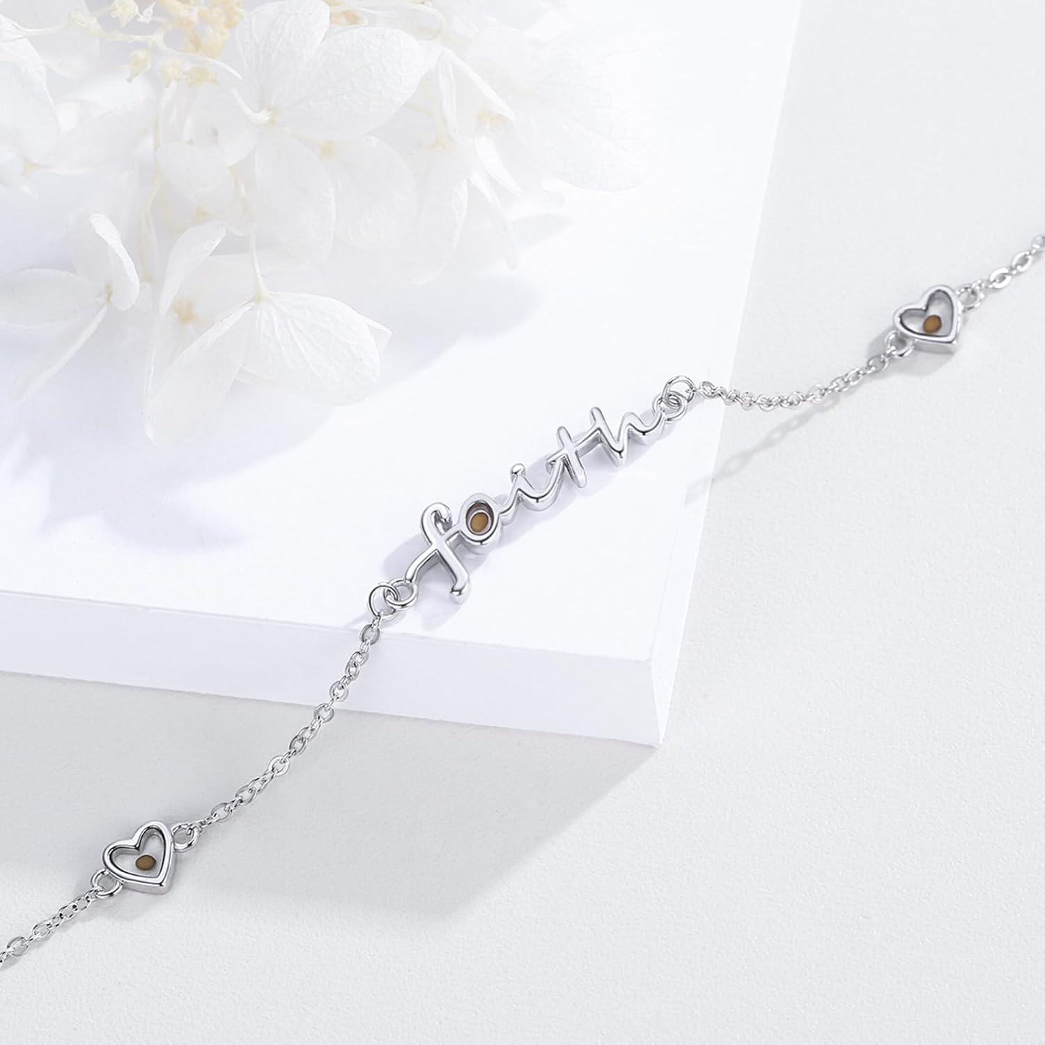 wholesale 925 Sterling Silver Faith Cross Angel Wing Anklet Bracelet Religious  for Women-0-3