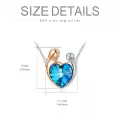 TOUPOP Sterling Silver Blue Crystal Necklace Gift For Mom From Son Or Daughter-0-2
