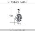 wholesale 925 Sterling Silver Saint Michael Protect Us Oval Medallion Travel Protection Pendant Necklace 45cm Chain with Cleaning Brush and Funnel Set-0-3