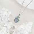 wholesale 925 Sterling Silver Evil Eye Hamsa Hand Pendant Necklaces with Abalone Shell and Cubic Zirconia Gift for Women-0-1