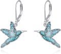 wholesale 925 Sterling Silver Turquoise Hummingbird Pendant Necklace & Earring Set-0-0