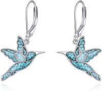 wholesale 925 Sterling Silver Turquoise Hummingbird Pendant Necklace & Earring Set-Turquoise Hummingbird