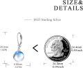 wholesale Sterling Silver Pearl Leverback Dangle Earrings for Women Gifts - Rhodium Plated-0-34