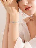 wholesale 925 Sterling Silver Infinity Bracelet Wholesale With Blue Heart Charm And Crystal Details-0-1