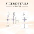 wholesale TOUPOP Birthstone Cross Earrings 925 Sterling Silver Infinity Cross Dangle Drop Earrings Fine Jewelry Birthday Christmas Gifts For Women Her Girlfriend -0-5