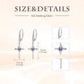 TOUPOP Sterling Silver Birthstone Infinity Cross Dangle Drop Earrings-0-5