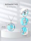 wholesale Sterling Silver Stone Alice in Wonderland Cat Pendant Necklace Tree of Life Jewelry Gift for Women-0-8