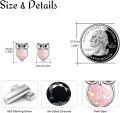 wholesale 925 Sterling Silver Pink Opal Owl Stud Earrings - Adorable Animal Jewelry for Women-0-3