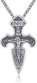 wholesale 925 Sterling Silver Jesus Christ INRI Cross Crucifix Pendant Necklace for Men & Women-0-0