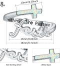 wholesale 925 Sterling Silver Abalone Turquoise Opal Adjustable Faith Cross Ring for Women-0-1