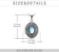 wholesale 925 Sterling Silver Moonstone Oval Photo Locket Pendant Necklace for Mothers Daughters Wives-0-3