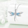 wholesale 925 Sterling Silver Abalone Shell Inlay Celtic Knot Dragonfly Pendant Necklace for Women Nature Lovers' Gift-0-7