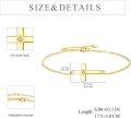 wholesale 14K Gold Filled Pearl Cross Chain Link Bracelet for Women - Adjustable Religious s-0-6