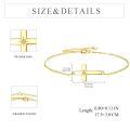 wholesale 14K Gold Filled Pearl Cross Chain Link Bracelet for Women - Adjustable Religious s-0-6