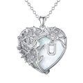TOUPOP Sterling Silver & Stone Initial Pendant Necklace-0-0
