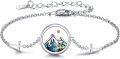 wholesale 925 Sterling Silver Abalone Shell Mountain & Cross Charm Bracelet Religious Gifts for Women-0-6