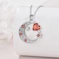 wholesale Sterling Silver Garnet Crescent Moon Star Necklace for Mom Daughter Wife Girlfriend Celtic Jewelry Gift-0-13