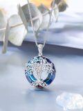 wholesale 925 Sterling Silver Blue Crystal Tree of Life Pendant Necklace s for Women Girls-0-1
