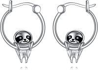 wholesale 925 Sterling Silver Sloth Hoop Earrings - Adorable Gift for Her-sloth