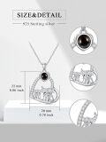 wholesale 925 Sterling Silver 925 Black Agate Highland Cow Heart Pendant Necklace Scottish Style s for Women and Girls-0-1