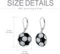 wholesale Sterling Silver Sports Earrings Baseball Basketball Volleyball Soccer Football Jewelry Gifts for Women-0-3