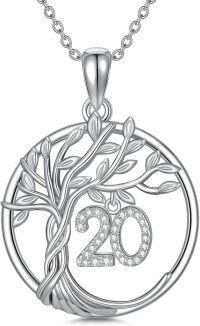 wholesale TOUPOP 20th Birthday Gifts For Her S925 Sterling Silver 20 Year Old Necklaces For Women Family Tree Of Life 30th Jewelry Anniversary Christmas Gifts For Her Girlfriend -undefined