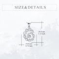 wholesale  Sterling Silver & Zircon DNA Double Helix Necklace with Flower Pendant for Men Women-0-3