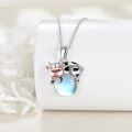 wholesale 925 Sterling Silver Cow Moonstone Pendant Necklace-0-2