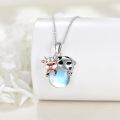 wholesale 925 Sterling Silver Cow Moonstone Pendant Necklace-0-2