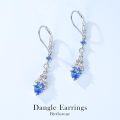 wholesale 925 Sterling Silver Blue Topaz Teardrop Dangle Earrings for Women-0-4